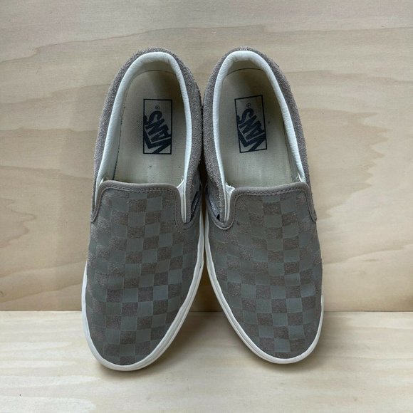 Vans Off The Wall Womens 721356 Low Top Gray White Slip On Shoes Size W 8.5 M 7 - Picture 3 of 9